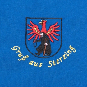 grembiule blu con motivo "Gru� aus Sterzing"