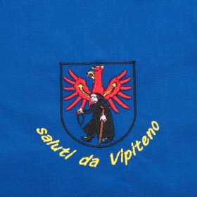 grembiule blu con motivo "Saluti da Vipiteno"