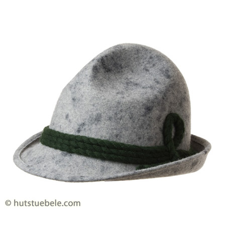 cappello tipico tirolese in feltro lana con cordoni in lana