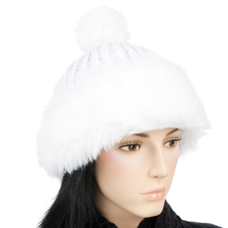 Cappello Donna Pompon Pelliccia Sintetica - Must-Have Inverno Grigio