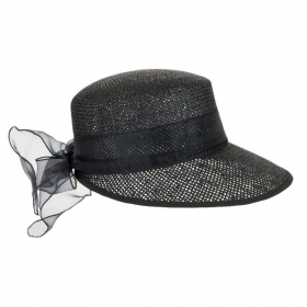 Cappello di paglia con visiera larga da donna