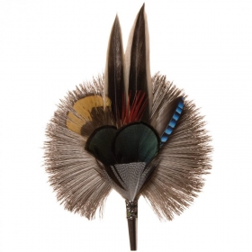 Accessorio per cappelli - piume di anatra e fagiano e pelo di capriolo