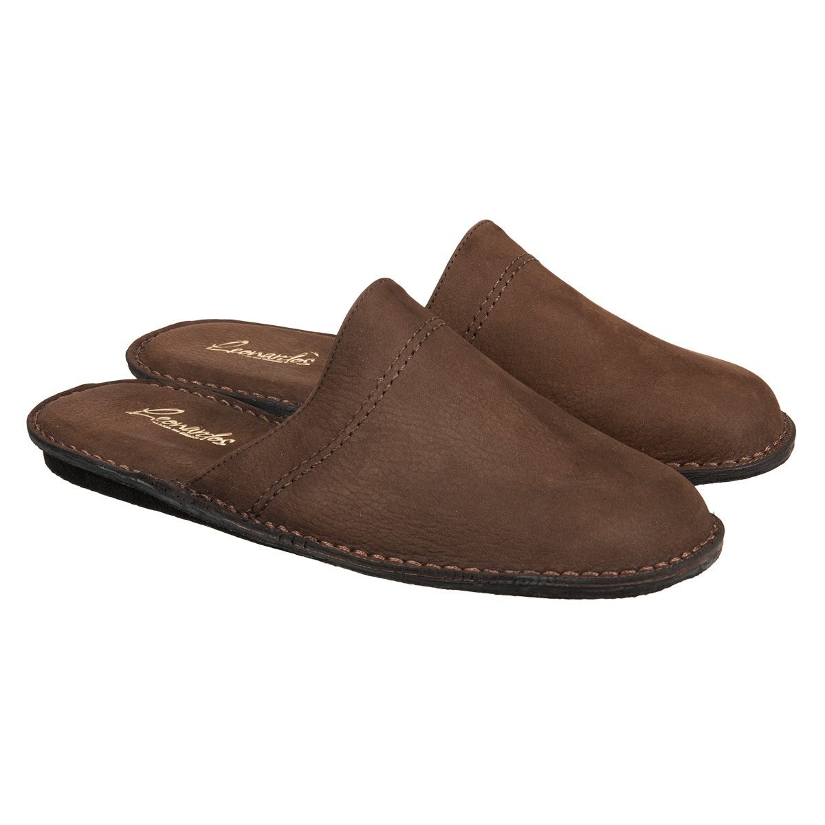 Pantofole in pelle da uomo realizzate in vera pelle nabuk con