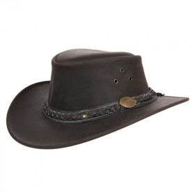 Cappello western in pelle di Scippis in pelle bovina con tesa curva