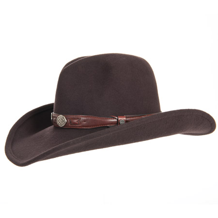 Cappello In Feltro Cowboy Cappello Da Cowboy In Feltro - Classico Western Per Uomo E Donna, Tesa Larga, Marrone, Taglia S-M Cappello Per Rodeo Feste