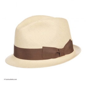 cappello trilby in paglia tessile real toyo firmato HUTTER