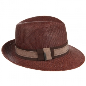 SEEBERGER | Cappello estivo da donna in paglia panama con bordo in nastro di tessuto