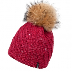 McBEANIE | berretto donna lana maglia con pompon e strass 