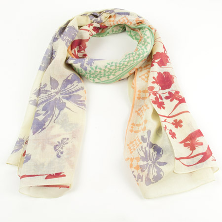 SCH-475F Sciarpa Loop Donna Cerchi, Stelle Azzurro Chiaro