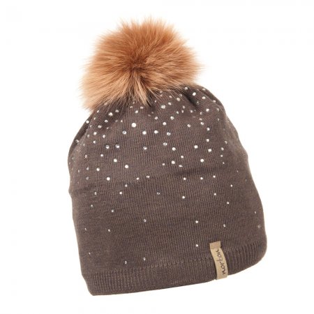 Neverless® Berretto invernale da donna, in pile, con pompon in