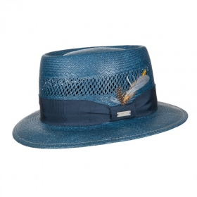 KANGOL | Cappello da uomo Trilby in paglia con piume