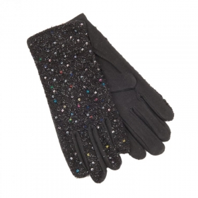guanto donna in tessuto lurex con paillettes
