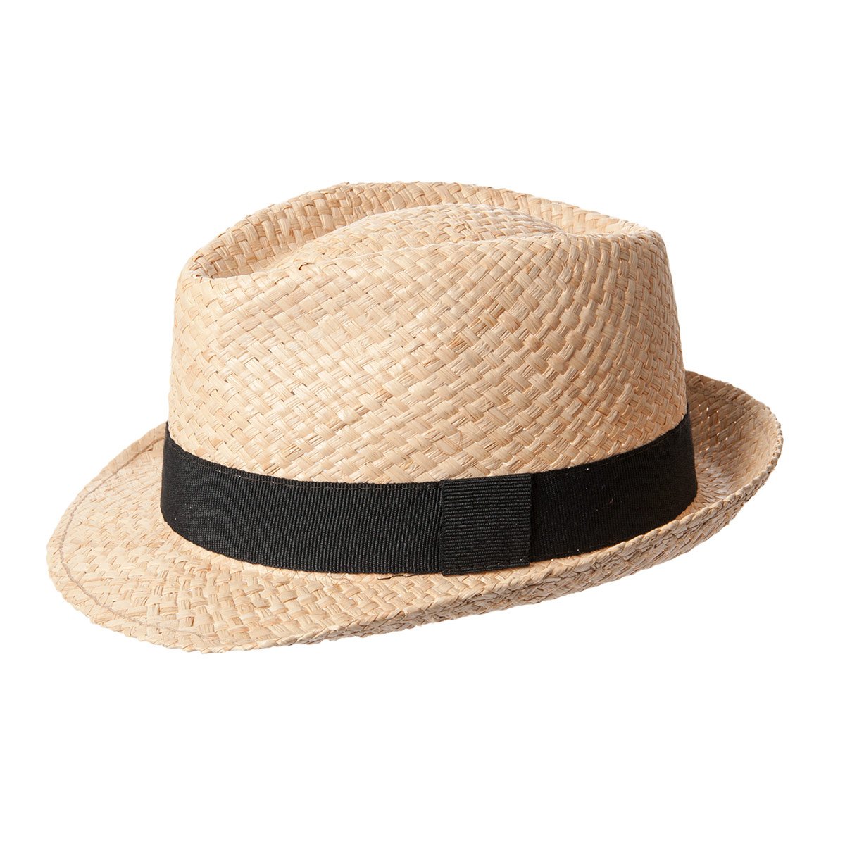 Black Jungle Cappello Di Paglia Varadero Naturale - Unisex Fedora Bogart Estate, Protezione Solare Uomo E Donna, Taglie 55-61, Tesa 6 Cm