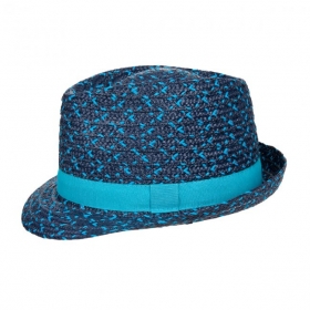 HUTTER | cappello trilby in paglia blu scuro