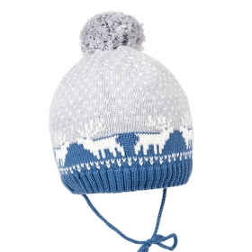 STERNTALER | Cappello invernale lavorato a maglia con nastro con pompon