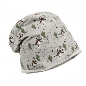 cuffia beanie berretto per bimbi con disegno scimmie