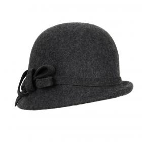 cappello donna tipo cloche con falda stretta in feltro lana