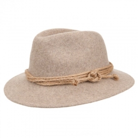 HUTTER | cappello feltro lana outdoor con corda colore naturale
