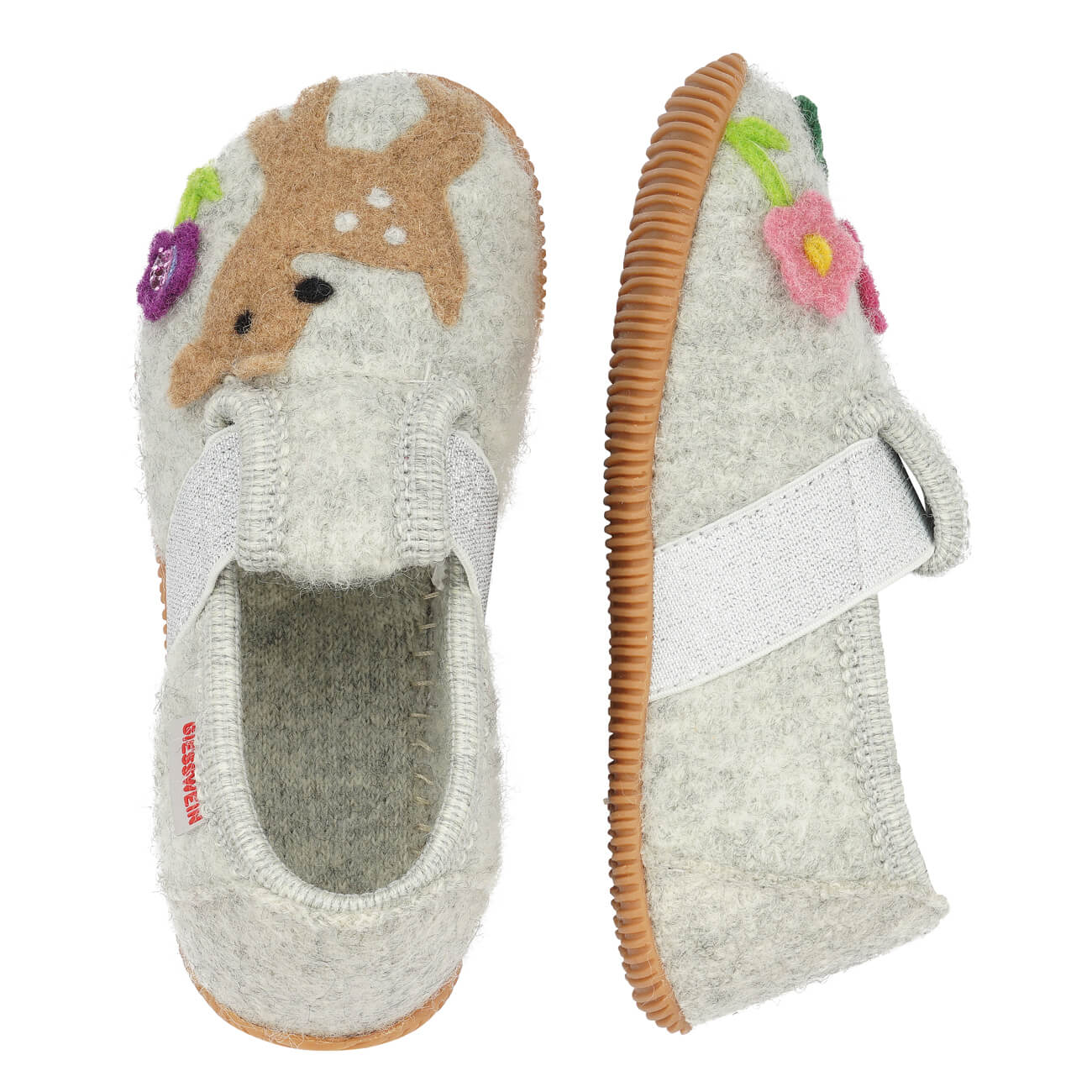 Pantofole Giesswein Tübingen Bambini - Lana 100%, Suola Antiscivolo, Taglia 24 EU
