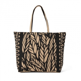 BORSA MARE JUTA STAMPA ETNICA 55X15X40CM