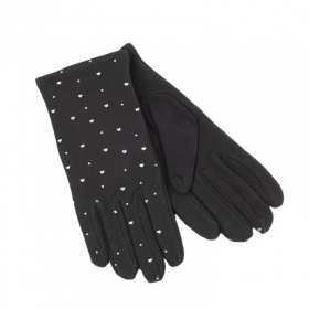 FASHION | GUANTO FELPA CON STAMPA CUORI GLITTERATA