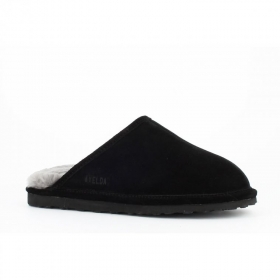 AXELDA | Pantofole in pelle di agnello manchester uomo nero