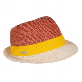 SEEBERGER | Cappello di paglia da donna Trilby con motivo a righe