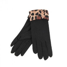 FASHION | Guanto da donna in maglia con polsino con stampa animalier