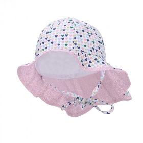 STERNTALER | Cappello da sole per bambina bianco con cuori colorati