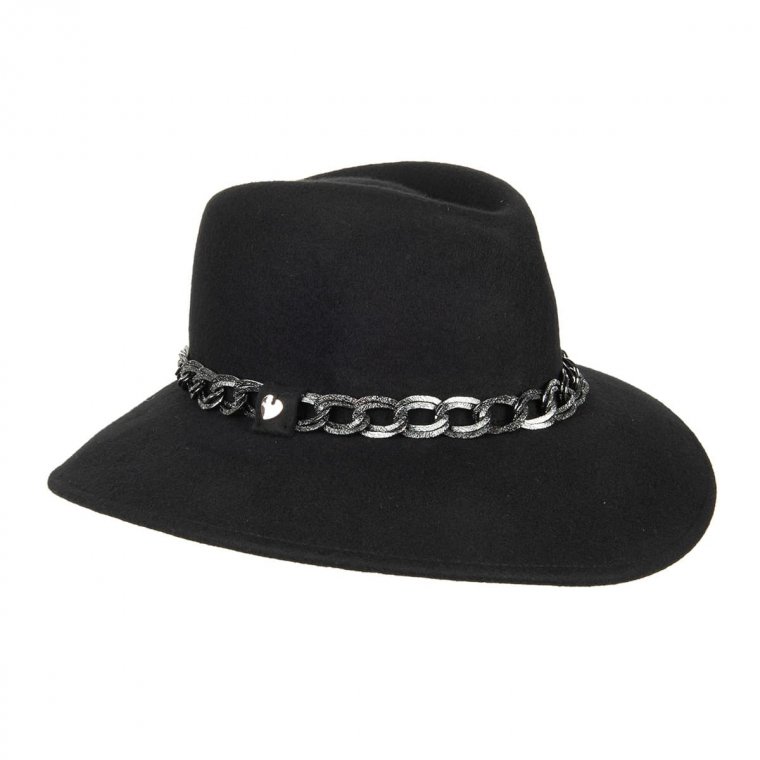 Cappello Richmond da Donna in Feltro con Piuma in Blu Navy - Alan Paine