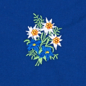 Grembiule blu per bambini con motivo: mazzo di fiori