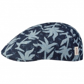 STETSON | Texas Denim Print berretto piatto 100% in cotone