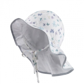 STERNTALER | Cappello da sole da bambina con piccole farfalle, protezione per il collo e cinturino