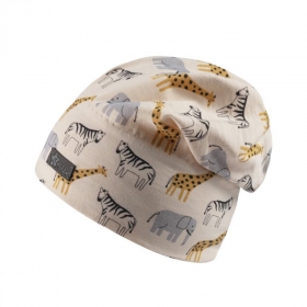 STERNTALER | Kids Slouch Berretto stampato con animali safari in beige