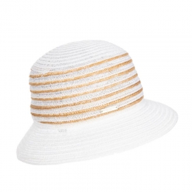 SEEBERGER | Cappello a campana da donna in misto paglia naturale