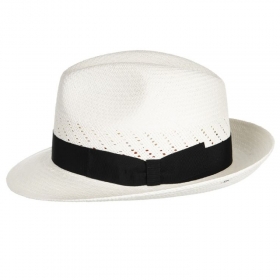 HUTTER | Airy cappello Panama Fedora originale con fascia nera