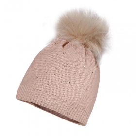MAXIMO | Kids Girl berretto per bambina con pompon e dettagli in strass