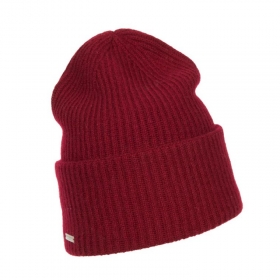 SEEBERGER | Cappello da donna in cashmere lavorato a maglia con struttura a coste e risvolto