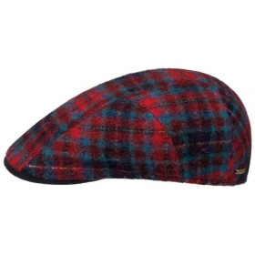 STETSON | Berretto piatto con motivo a quadri e sottile sfumatura di colore