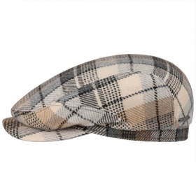 STETSON | Berretto piatto da uomo a quadri in lana alpaca