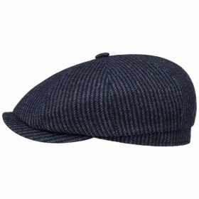 STETSON | Berretto piatto a righe tinta unita in pura lana