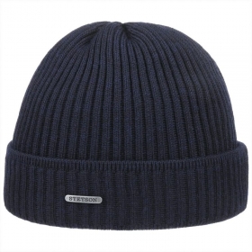 STETSON | cappello a maglia in lana merino con risvolto