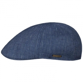 STETSON | Cuffia piatta Texas in lino con motivo a righe