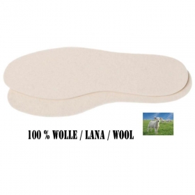 Solette bianche in feltro di lana 100% adatte a pantofole, scarpe e stivali