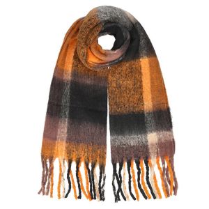 FASHION | Sciarpa unisex a quadri con frange 50x210 cm