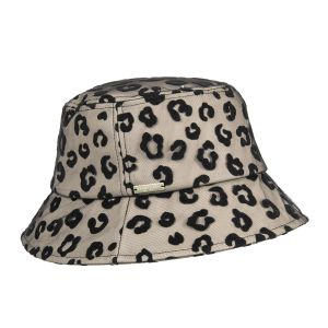 SEEBERGER | Cappello da pesca da donna con tulle e similpelle motivo leo