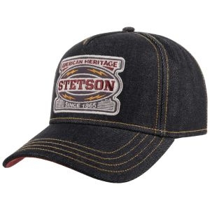 STETSON | Cappellino da baseball in denim con parte inferiore della visiera in colore a contrasto