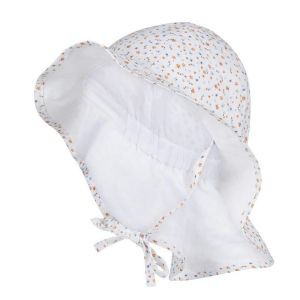 STERNTALER | cappello da sole per bambina in cotone con protezione per il collo e nastro da annodare