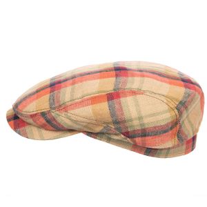 STETSON | Berretto da uomo in lino con motivo a quadri