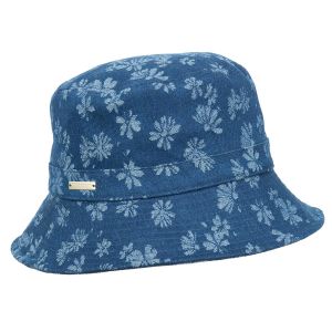 SEEBERGER | Cappello da pesca da donna in denim con motivo floreale